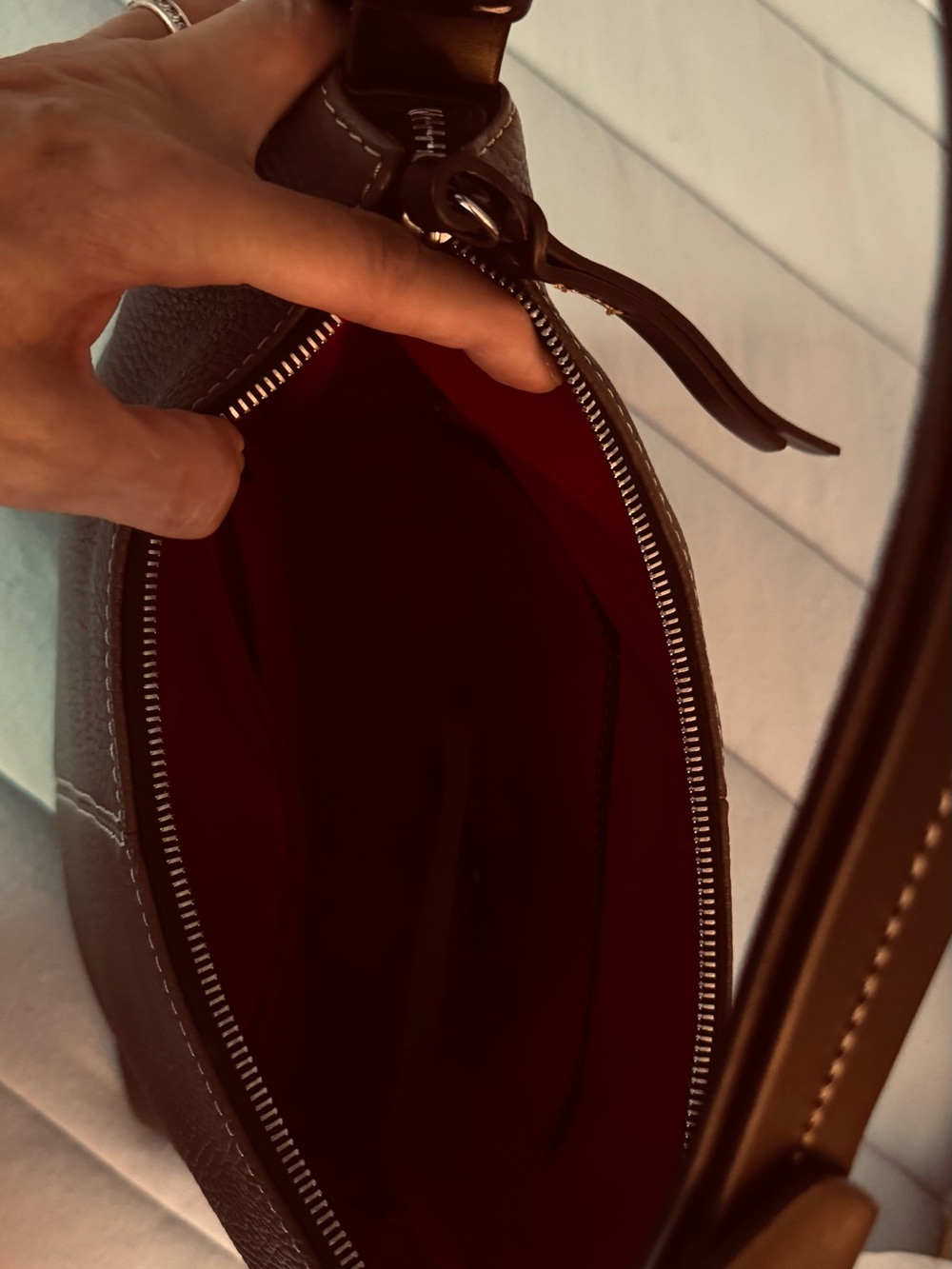 Dooney & Bourke Dark Brown Pebble Leather Shoulder Hobo - Picture 11 of 12
